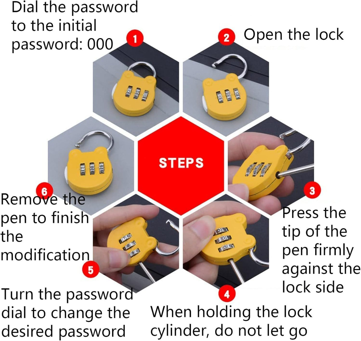 Blue Zinc Alloy 3-Digit Combination Padlock - Resettable Code Lock for Travel, Backpack, Gym, School Lockers, Luggage - Small Portable Security Password Lock for Suitcase and Bags