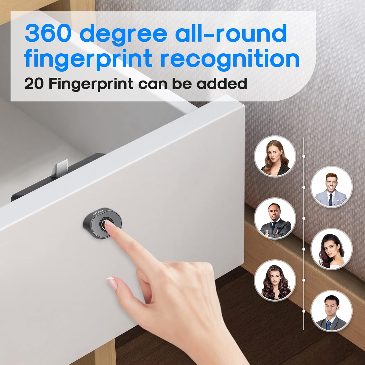 Bluetooth Fingerprint Cabinet Lock - Smart Biometric Keyless Wardrobe Safety Lock for DIY Wooden Furniture - Alloy Steel