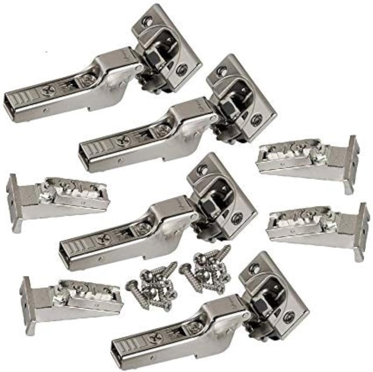 Blum CLIP top BLUMOTION Soft-Close Hinges, 110°, Self-Closing, Face Frame, Inset Mounting Plates - 4 Pack