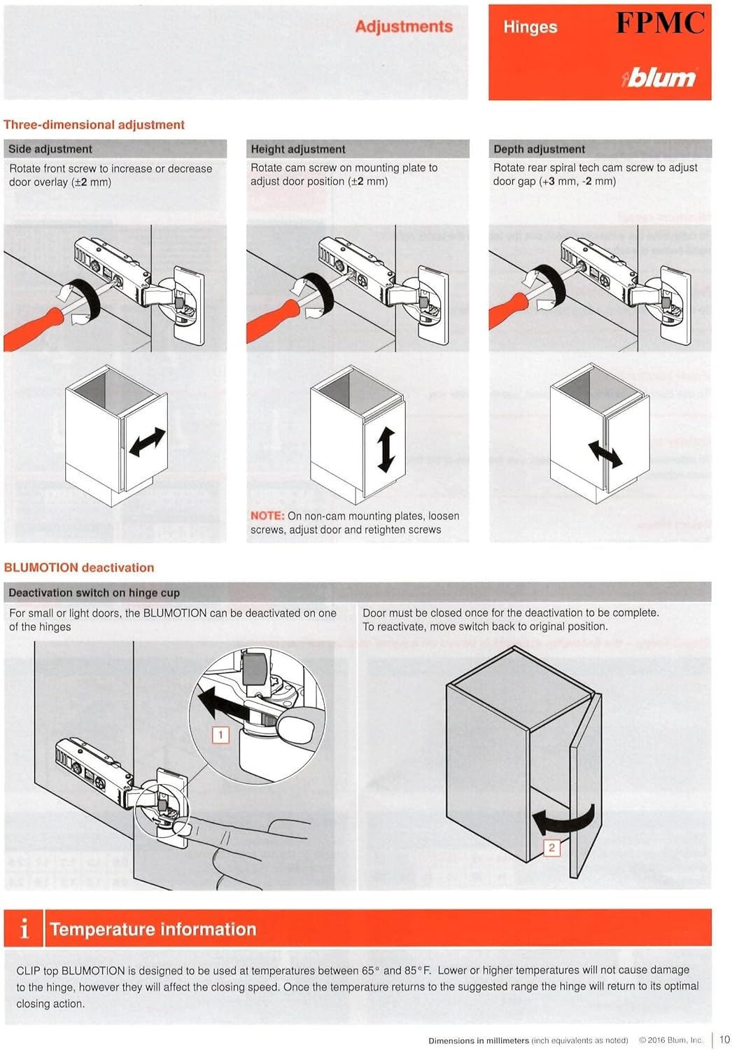Blum CLIP top BLUMOTION Soft-Close Hinges, 110°, Self-Closing, Face Frame, Inset Mounting Plates - 4 Pack