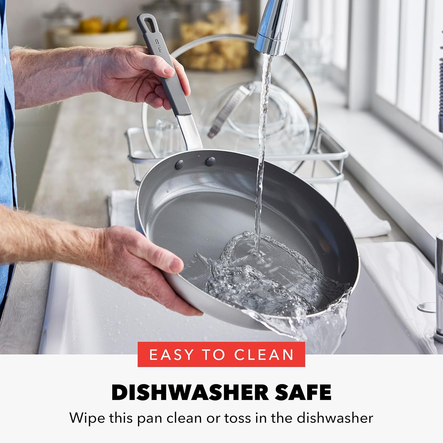 Bobby Flay GreenPan 12” Frying Pan Skillet with Glass Lid - Stainless Steel, Nonstick, Induction Safe