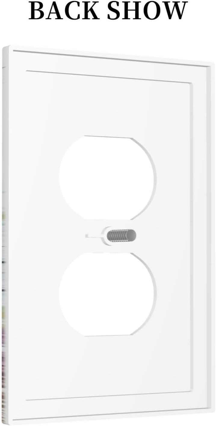 Boho Flower Butterfly Dragonfly Rustic Wood Plank Wall Plate Cover for Light Switch & Outlet - Single Gang Decorative Switchplate Cover for Bathroom Decor