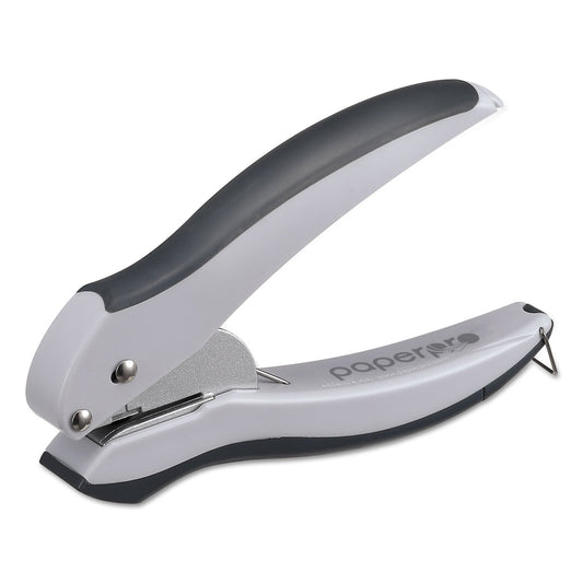 Bostitch Office EZ Squeeze One-Hole Punch, Gray/Blue - 10 Sheet Capacity, Lightweight