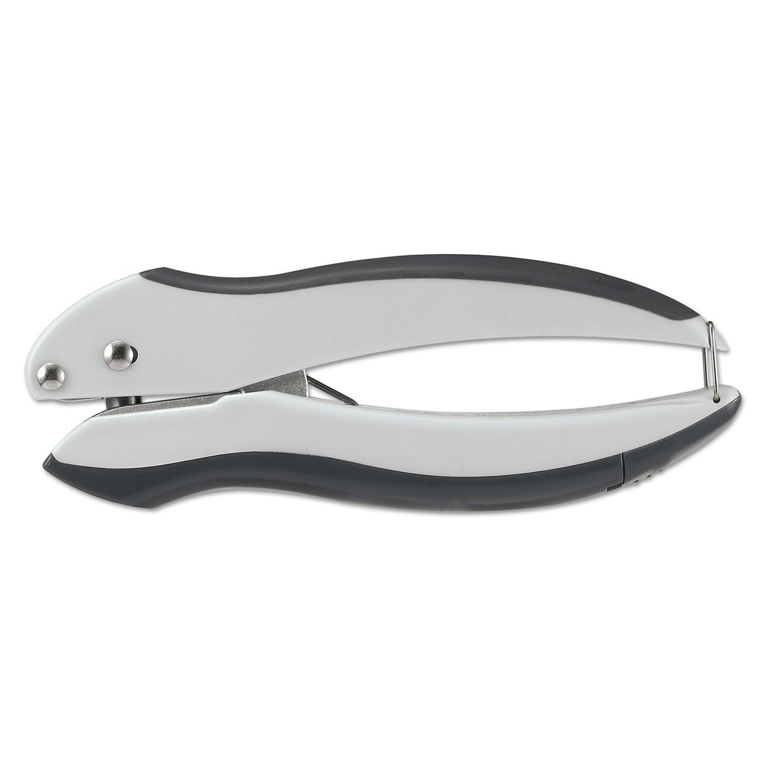 Bostitch Office EZ Squeeze One-Hole Punch, Gray/Blue - 10 Sheet Capacity, Lightweight