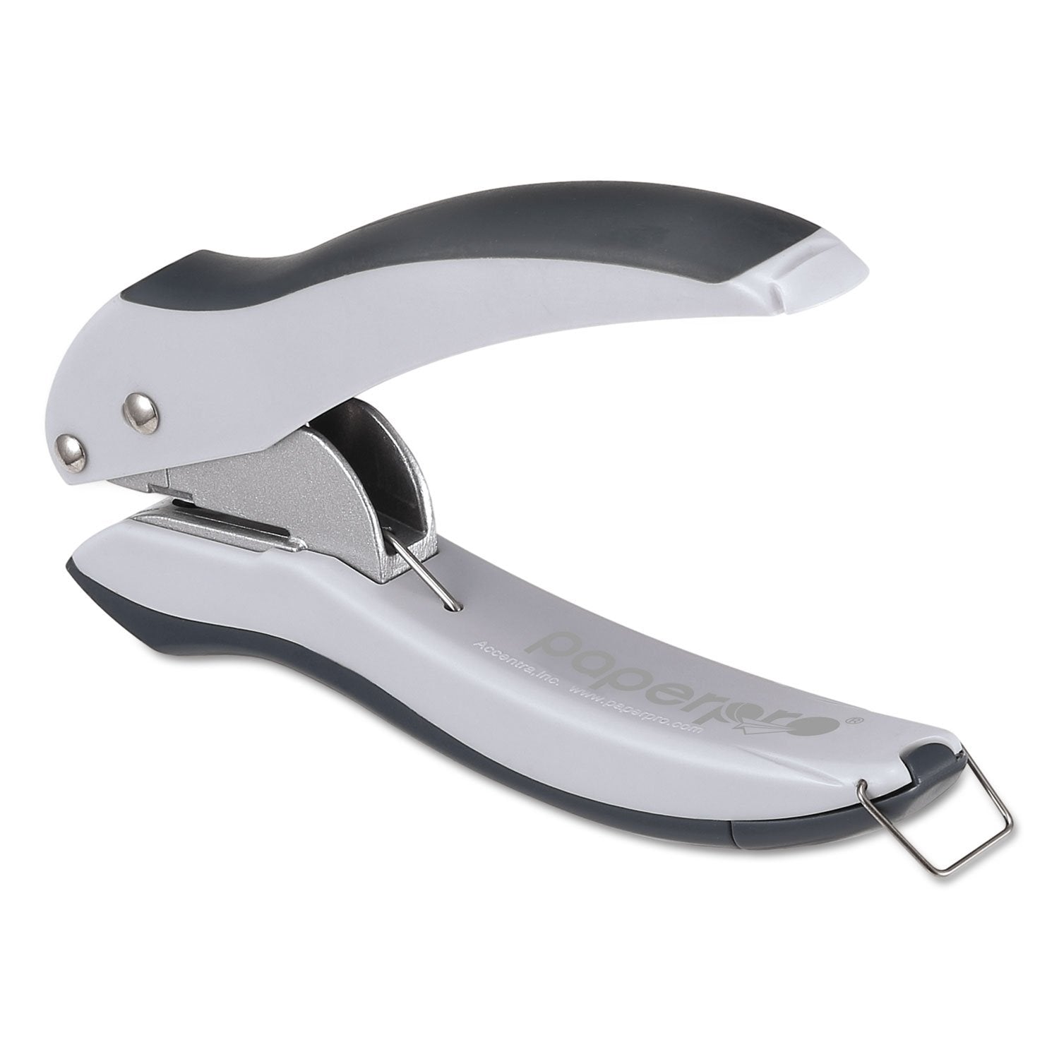 Bostitch Office EZ Squeeze One-Hole Punch, Gray/Blue - 10 Sheet Capacity, Lightweight