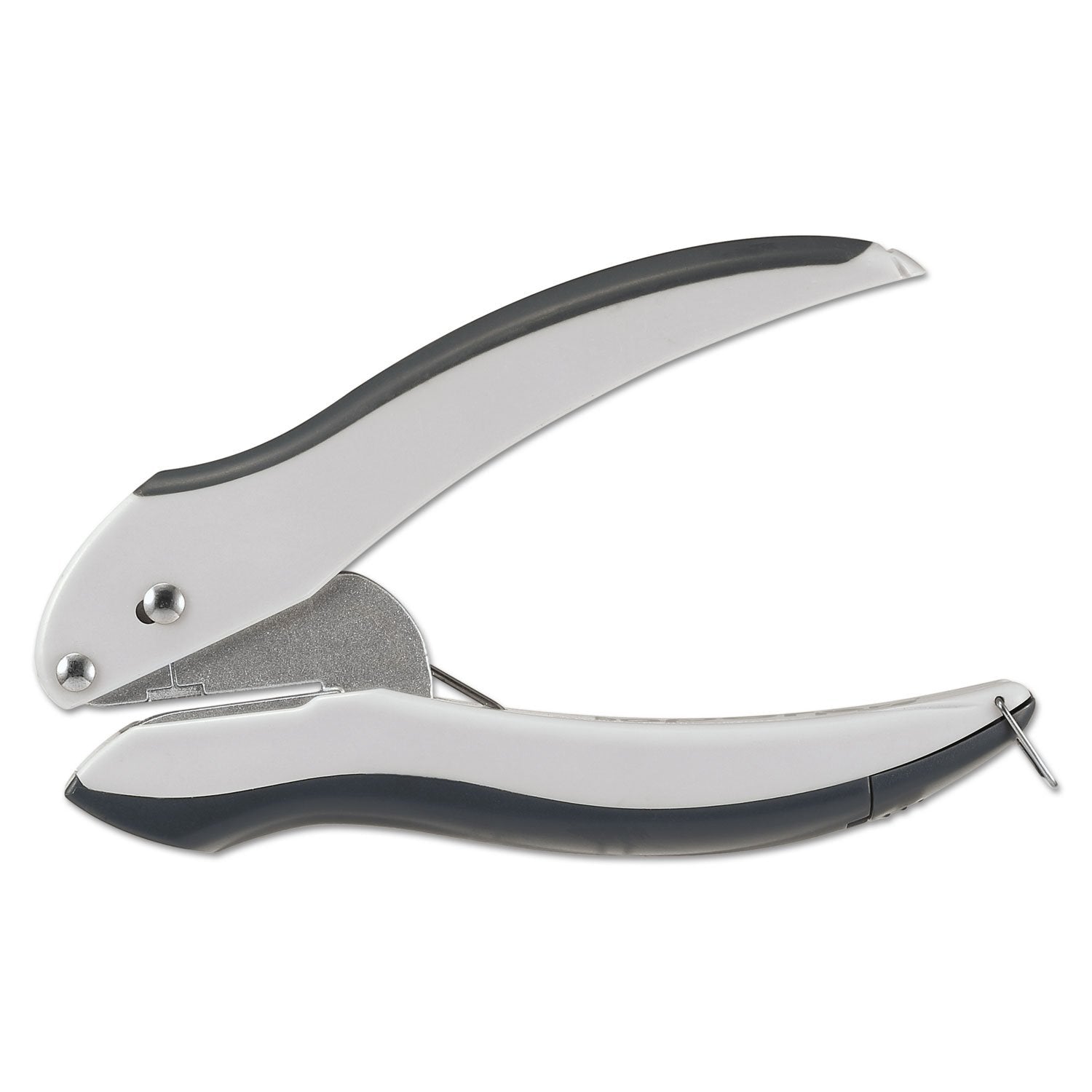 Bostitch Office EZ Squeeze One-Hole Punch, Gray/Blue - 10 Sheet Capacity, Lightweight
