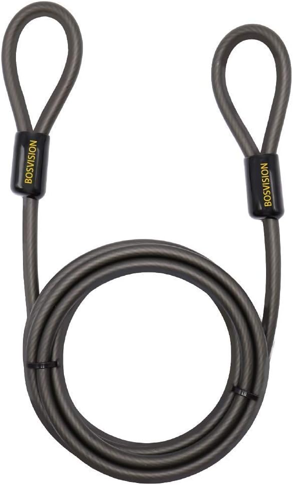 Bosvision 4-Digit Combination Padlock with 4ft Security Steel Cable - 5/16" Shackle