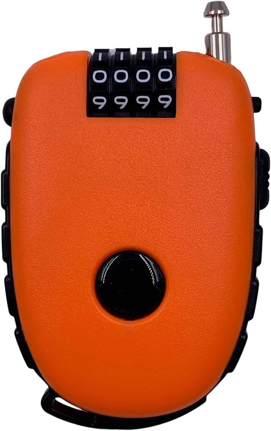 Bosvision Ultra-Secure Orange Combination Lock with 3ft Cable for Bike, Ski, Snowboard, Stroller - 4-Digit Lock