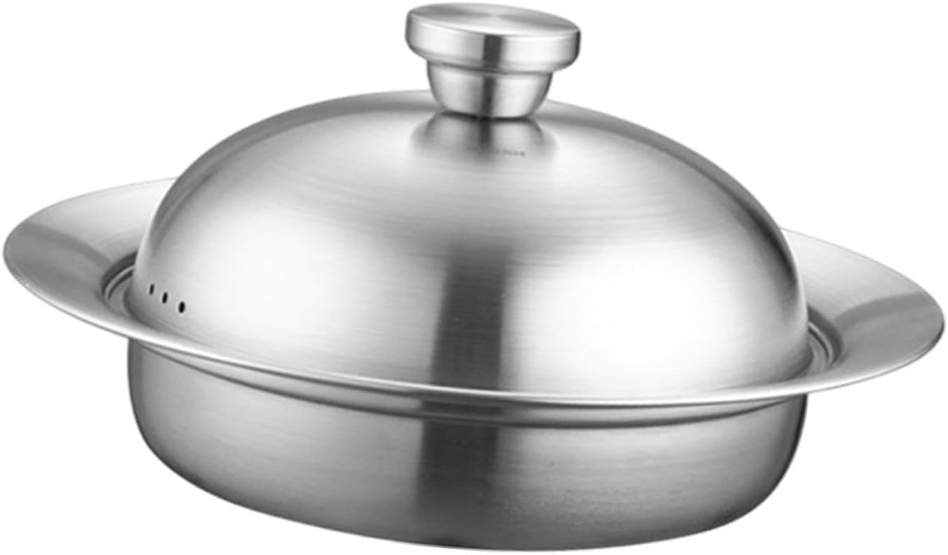 Bothyi Professional Steaming Plate Stockpot with Wide Edge for Fish, Potatoes, Eggs, Seafood - 17cmx21cmx27cm