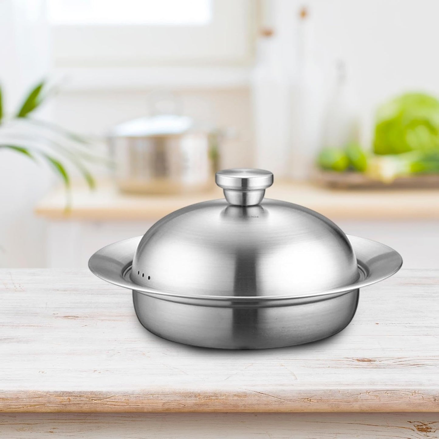 Bothyi Professional Steaming Plate Stockpot with Wide Edge for Fish, Potatoes, Eggs, Seafood - 17cmx21cmx27cm