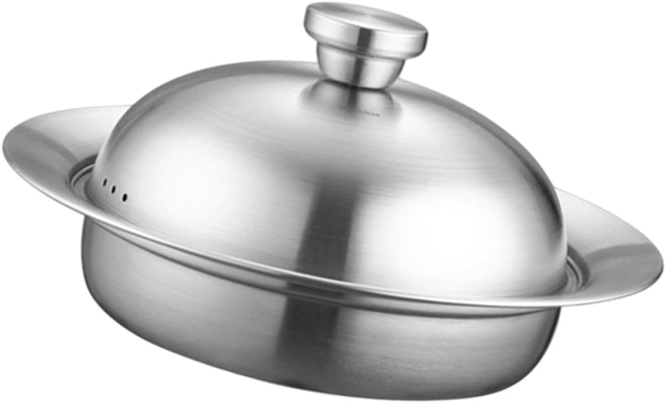 Bothyi Professional Steaming Plate Stockpot with Wide Edge for Fish, Potatoes, Eggs, Seafood - 17cmx21cmx27cm