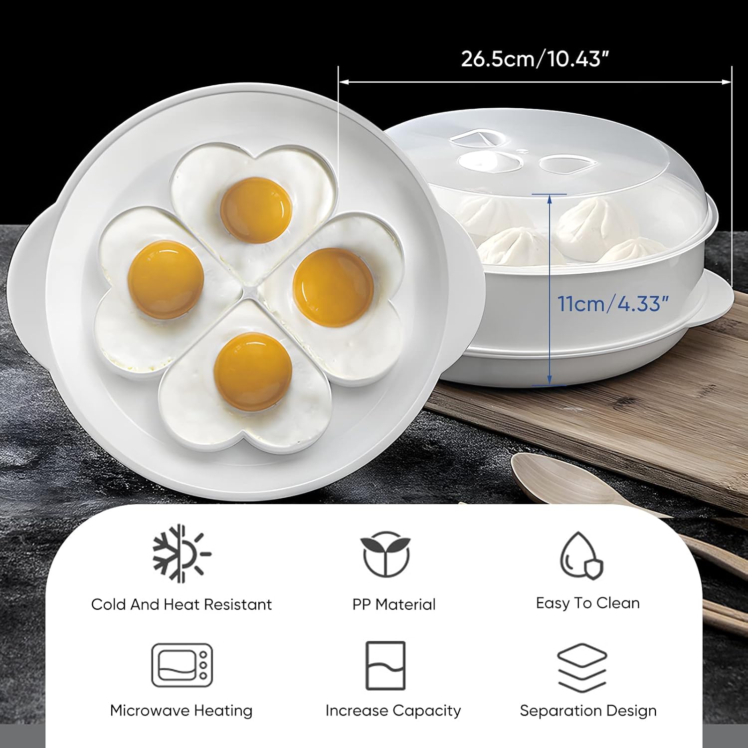 BPA-Free Microwave Vegetable Steamer with Lid for Healthy Cooking (Upgrade Style)