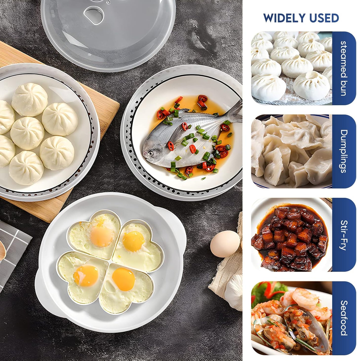 BPA-Free Microwave Vegetable Steamer with Lid for Healthy Cooking (Upgrade Style)