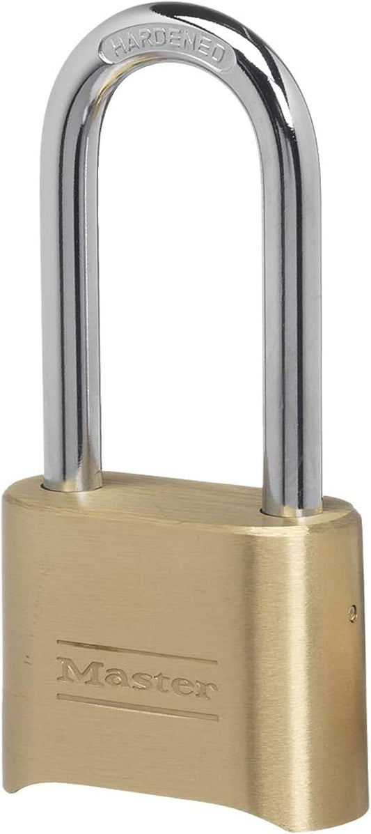 Brass Combination Gate Lock for Outdoor Fence or Shed with Customizable Combination Padlock and Extended 2-1/4-Inch-Long Shackle - WildKart