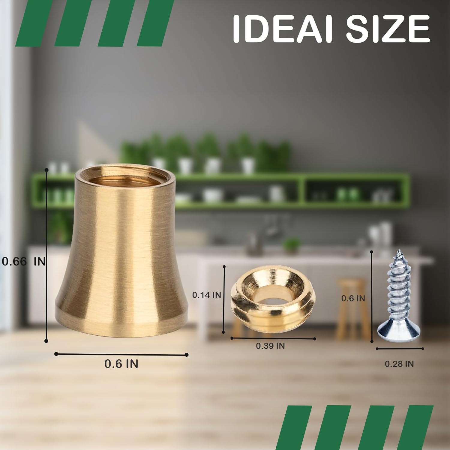 Brass Cutting Board Feet Set with Silicone Pads, Stainless Steel Screws - for Kitchen Utensils and Furniture (Volcanic Shape 4PCS)
