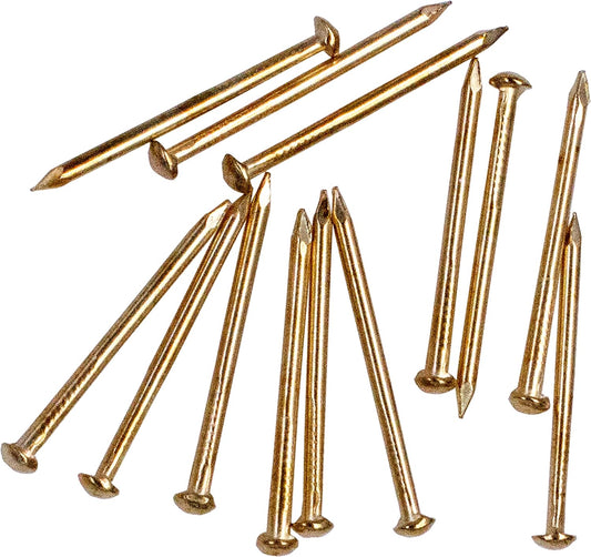 Brass Plated Hanging Picture Nails Assortment Kit (300pcs, 25MM) for Hardware