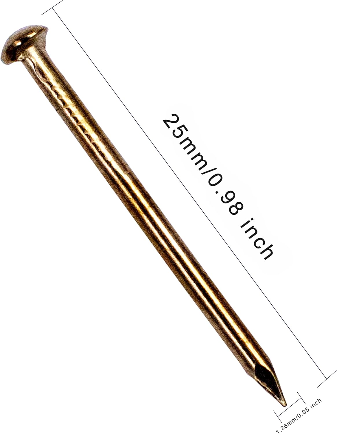 Brass Plated Hanging Picture Nails Assortment Kit (300pcs, 25MM) for Hardware