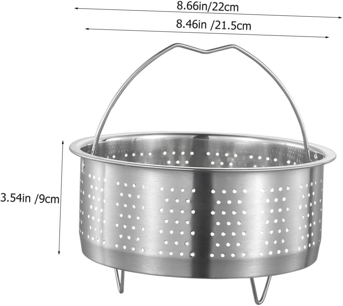 BRIGHTFUFU Multi-Use Steamer Insert Basket with Handle for Small Pressure Cookers