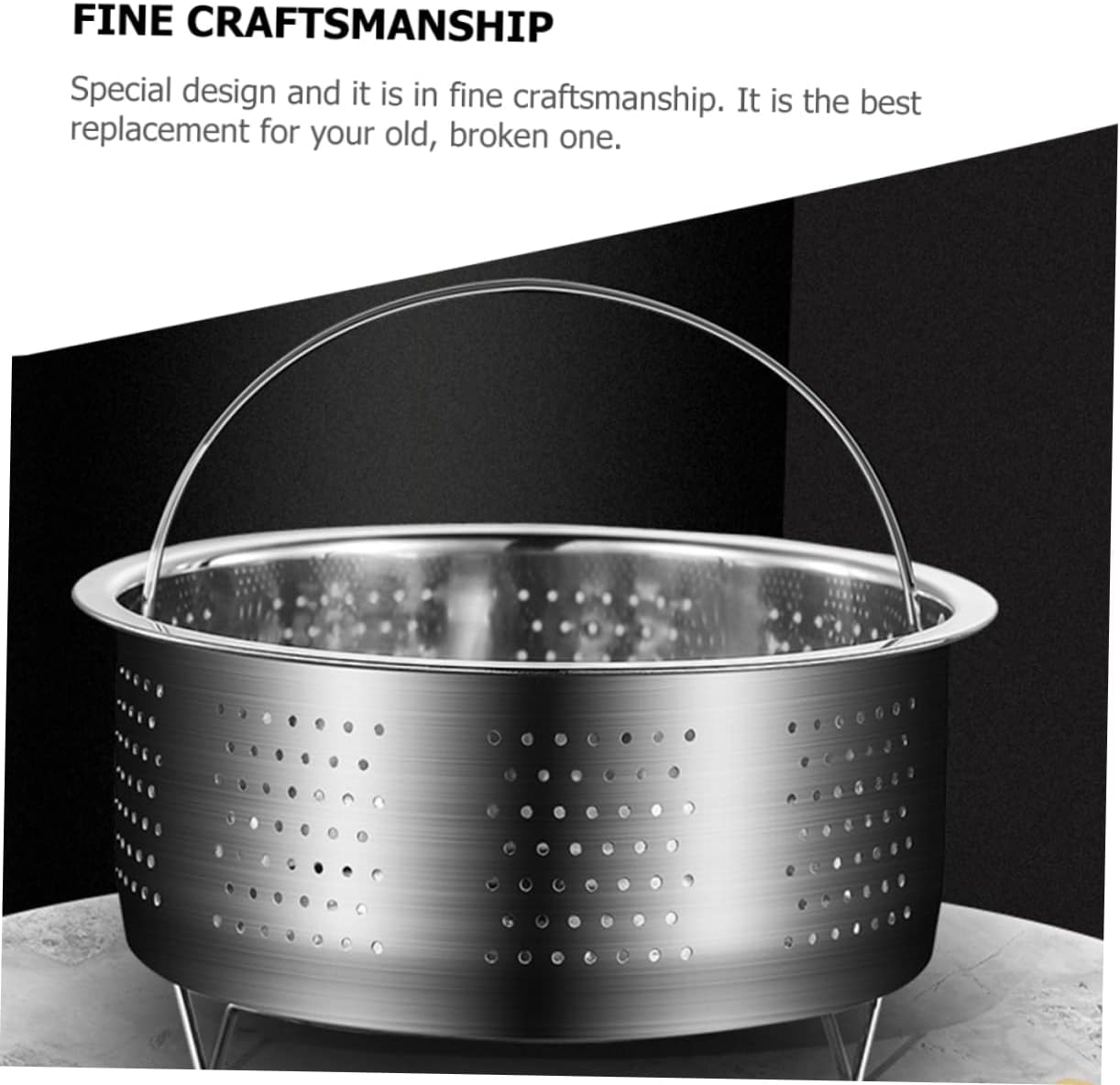 BRIGHTFUFU Multi-Use Steamer Insert Basket with Handle for Small Pressure Cookers