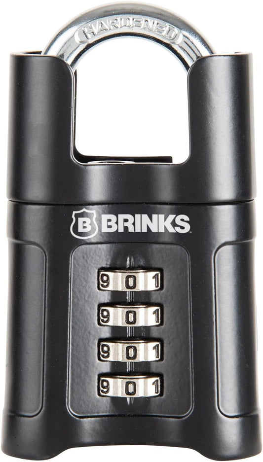 Brinks 2-1/4" Resettable Combination Padlock with Shrouded Guard - Black Color - WildKart