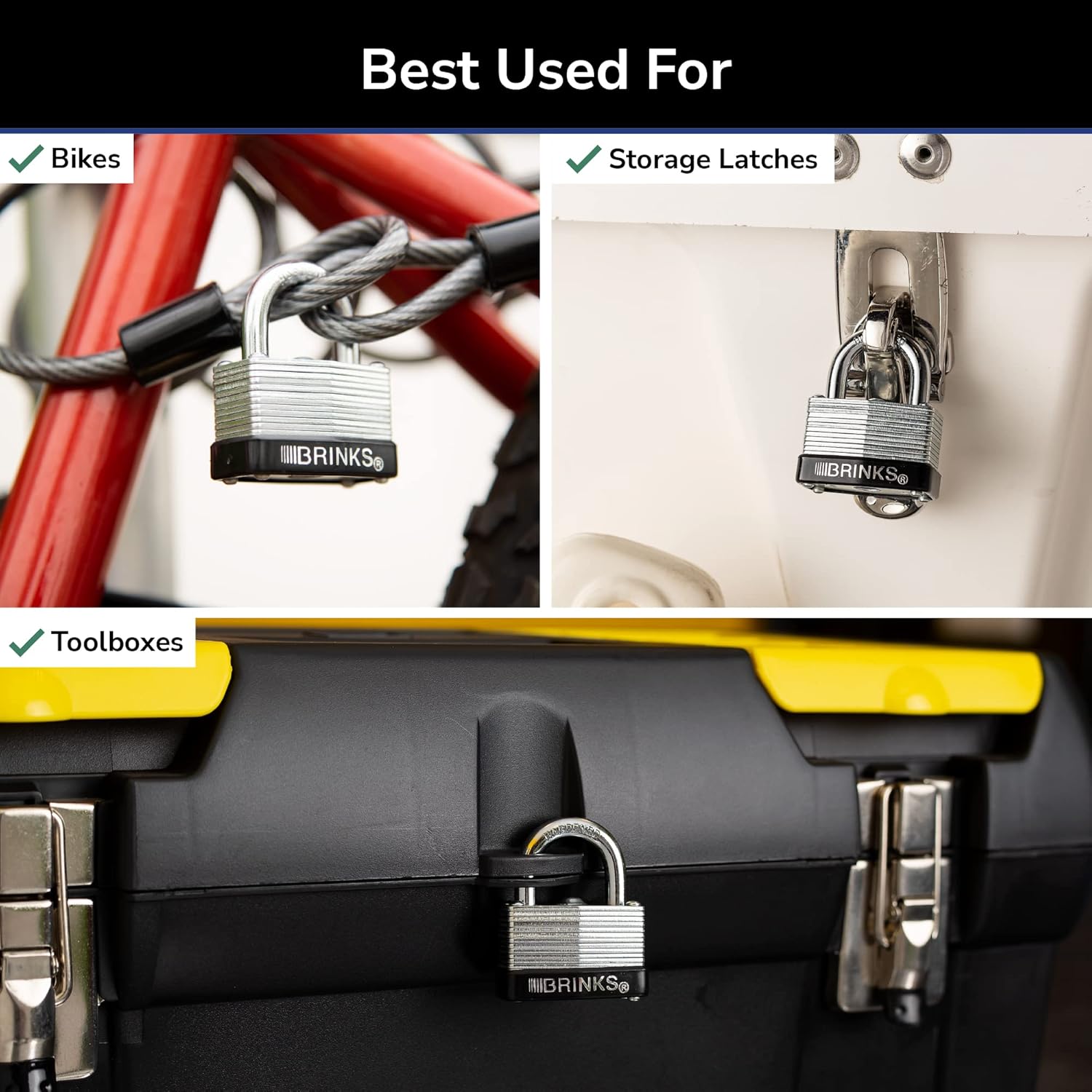 Brinks 40mm Keyed and Warded Padlock - Laminated Steel, Chrome Plated - Hardened Steel Shackle - WildKart