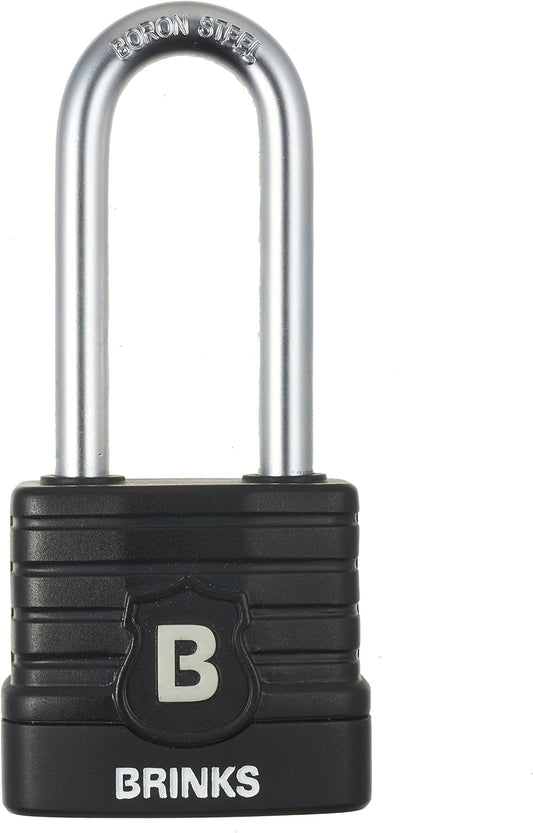 Brinks 44mm Commercial Weather Resistant Padlock with TPE Wrapped Boron Steel Shackle - WildKart