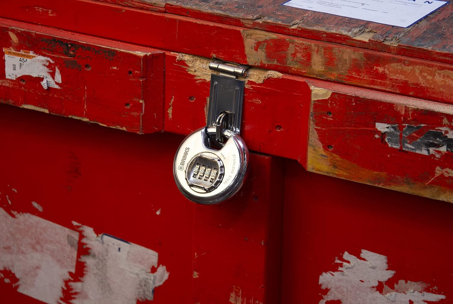 Brinks 80mm Chrome Plated Combination Padlock with Hardened Steel Shackle - Resettable Security Lock for Storage Lockers, Toolboxes, Sheds - WildKart