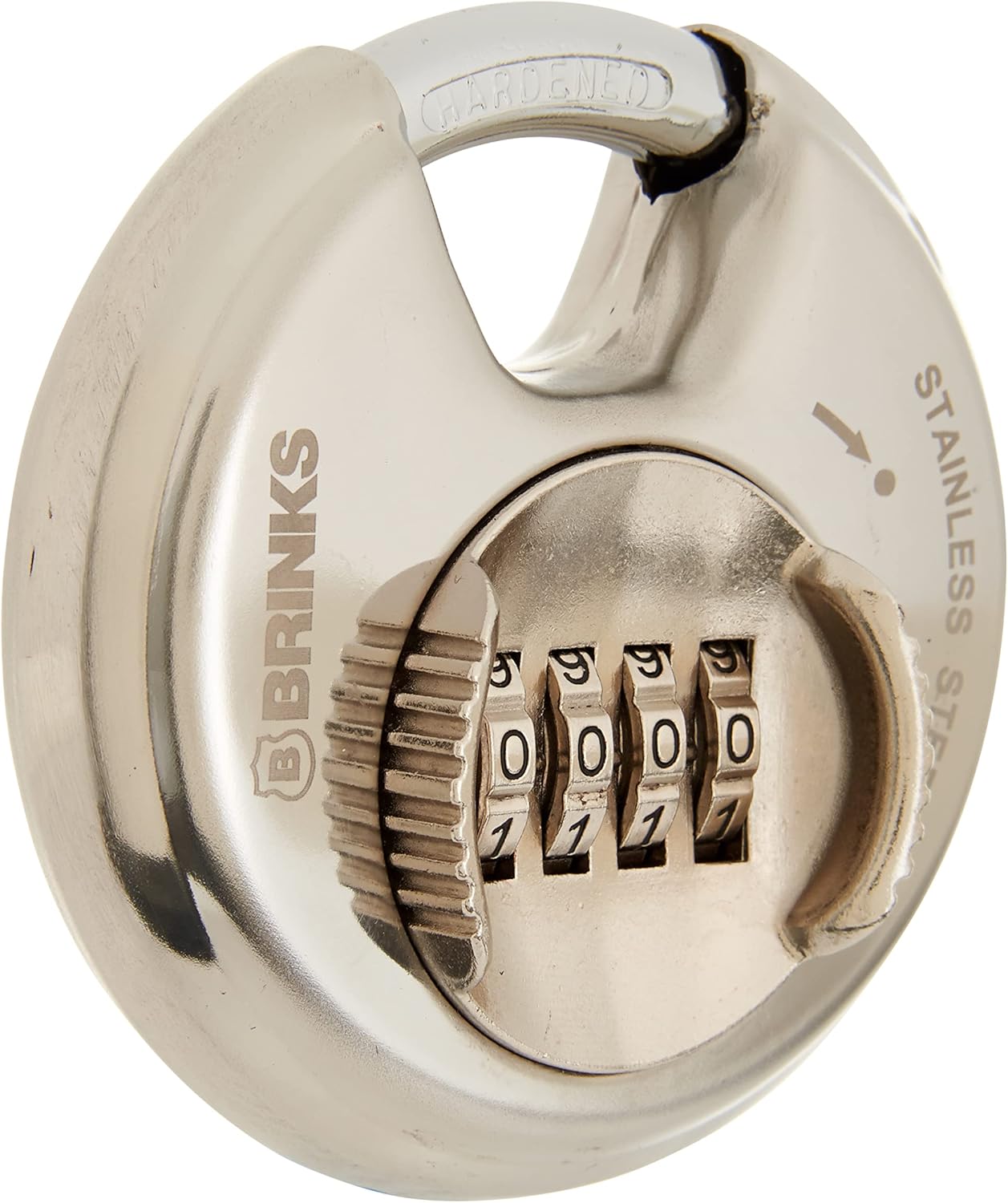 Brinks 80mm Chrome Plated Combination Padlock with Hardened Steel Shackle - Resettable Security Lock for Storage Lockers, Toolboxes, Sheds - WildKart