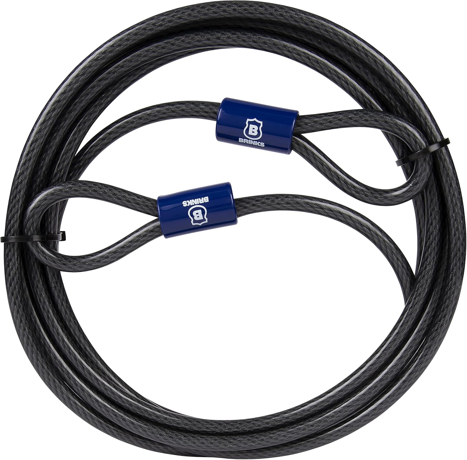 BRINKS Heavy-Duty Security Set: 15 ft Steel Loop Cable & 4-Digit Combination Padlock w/ Shrouded Guard