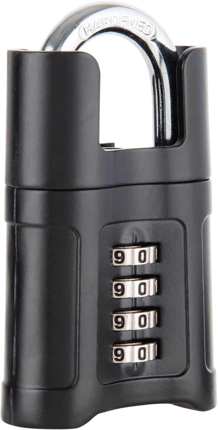 BRINKS Heavy-Duty Security Set: 15 ft Steel Loop Cable & 4-Digit Combination Padlock w/ Shrouded Guard