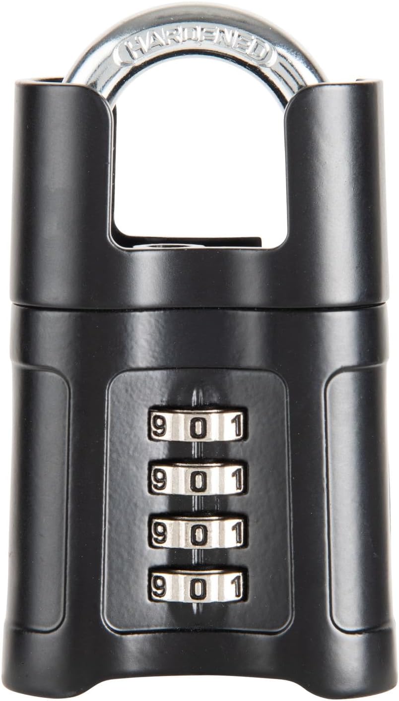 BRINKS Heavy-Duty Security Set: 15 ft Steel Loop Cable & 4-Digit Combination Padlock w/ Shrouded Guard