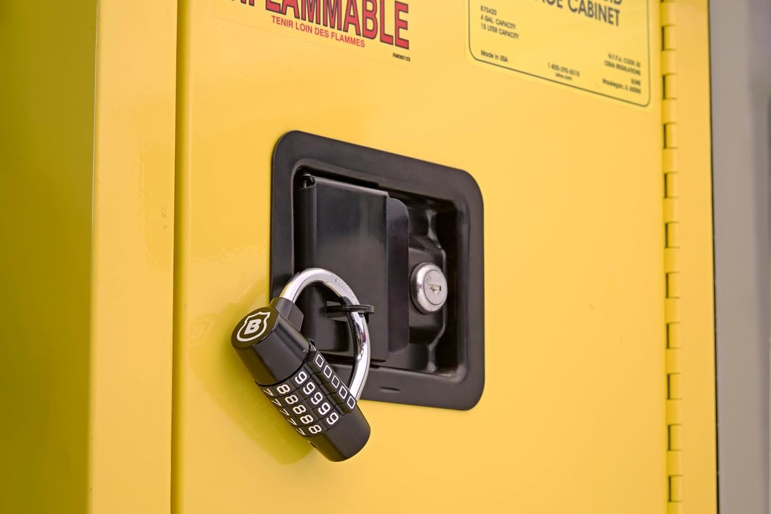 BRINKS Portable Security Bundle: U-Bar Padlock & 5 ft Cable Lock with Combination - Secure Your Belongings On-the-Go