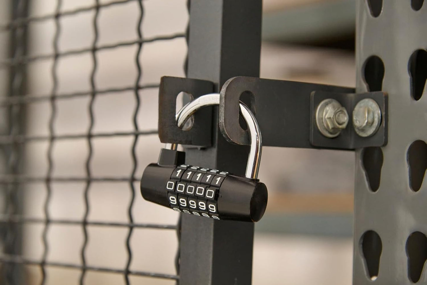 BRINKS Portable Security Bundle: U-Bar Padlock with Resettable Combination & 15 ft Flexible Steel Cable