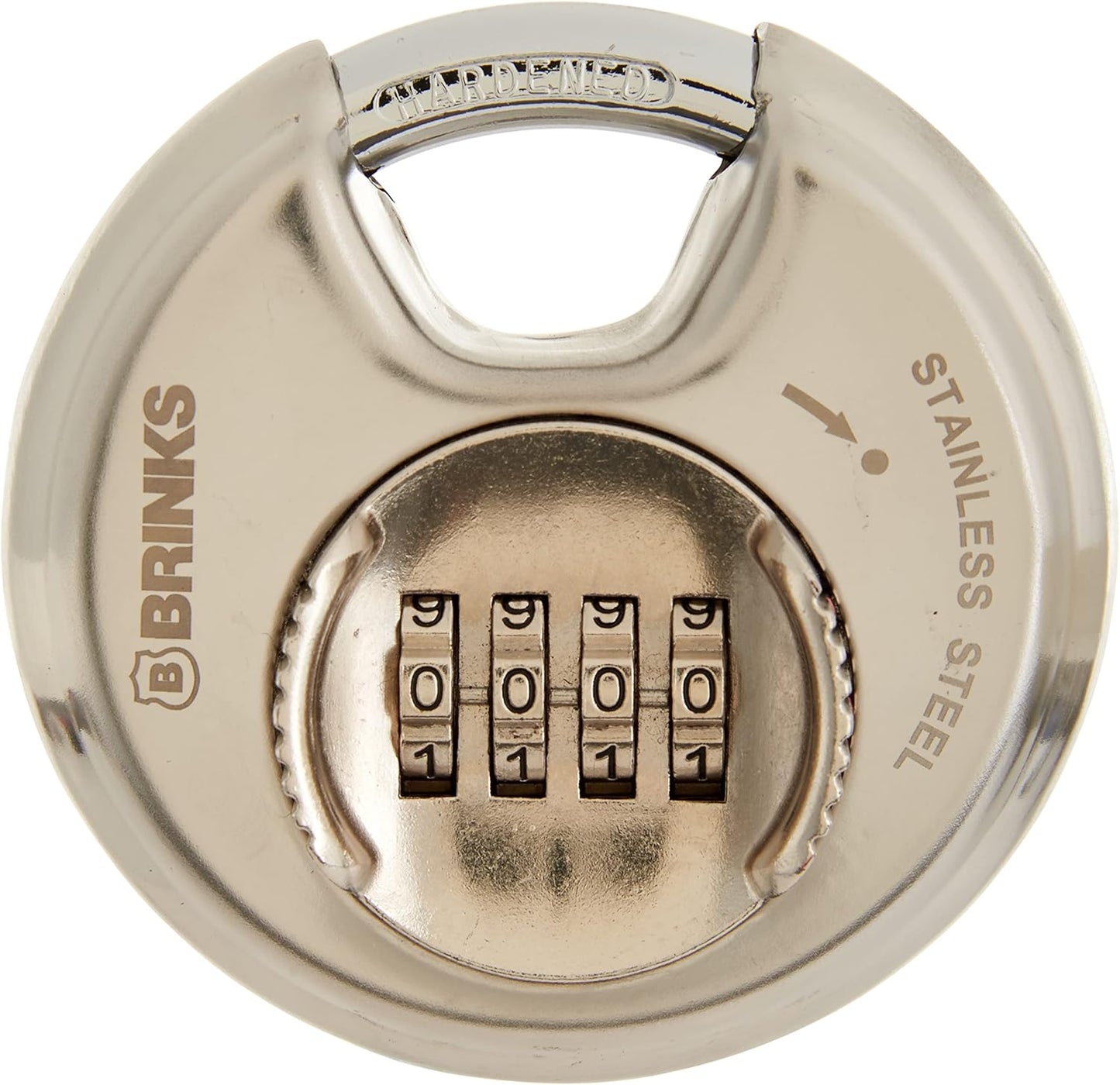 Brinks Resettable Combination Discus Padlock Set - Stainless Steel & Solid Brass, 80mm & 30mm, Chrome Plated
