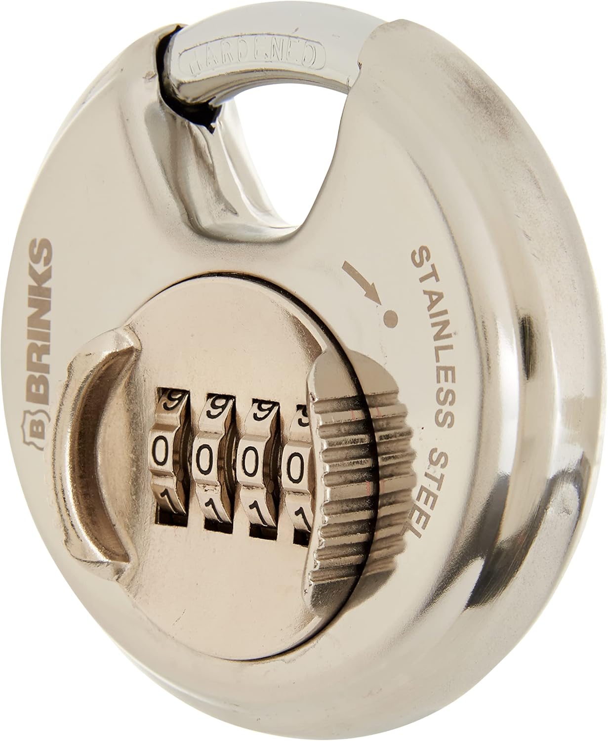 Brinks Resettable Combination Discus Padlock Set - Stainless Steel & Solid Brass, 80mm & 30mm, Chrome Plated