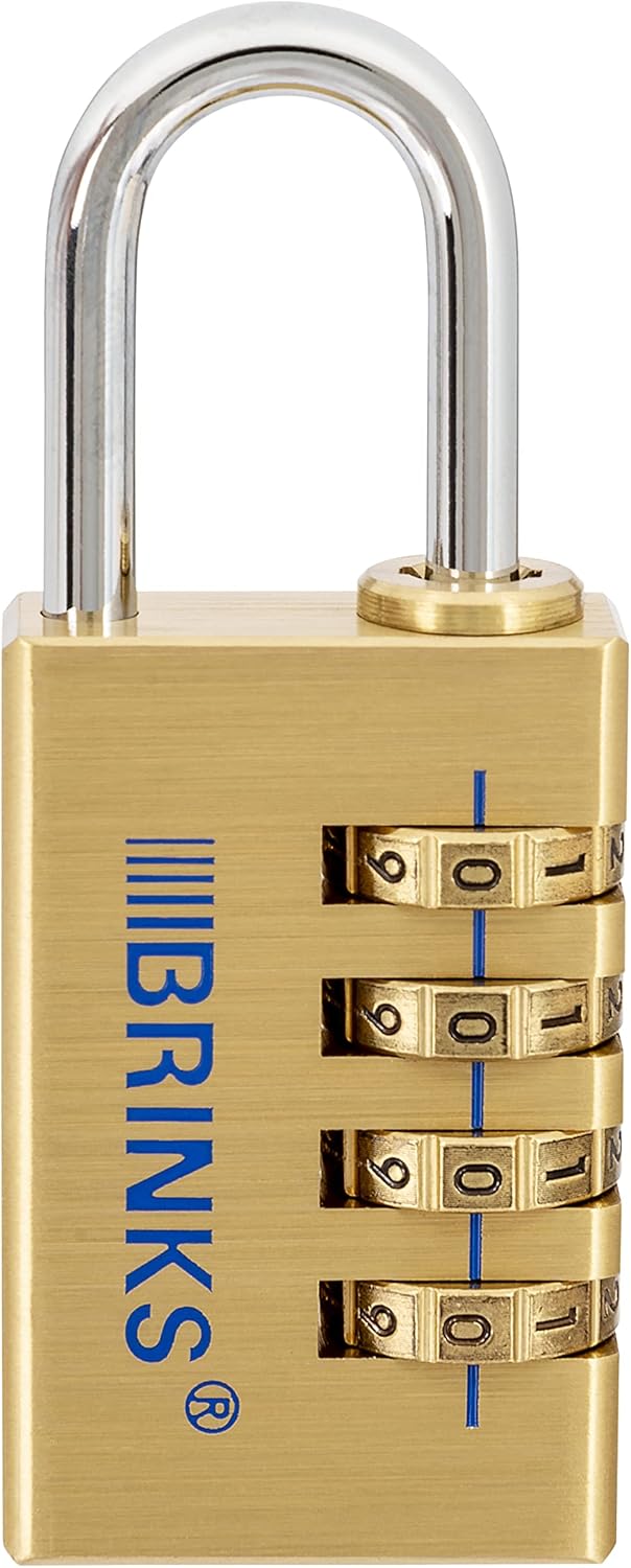 Brinks Resettable Combination Discus Padlock Set - Stainless Steel & Solid Brass, 80mm & 30mm, Chrome Plated