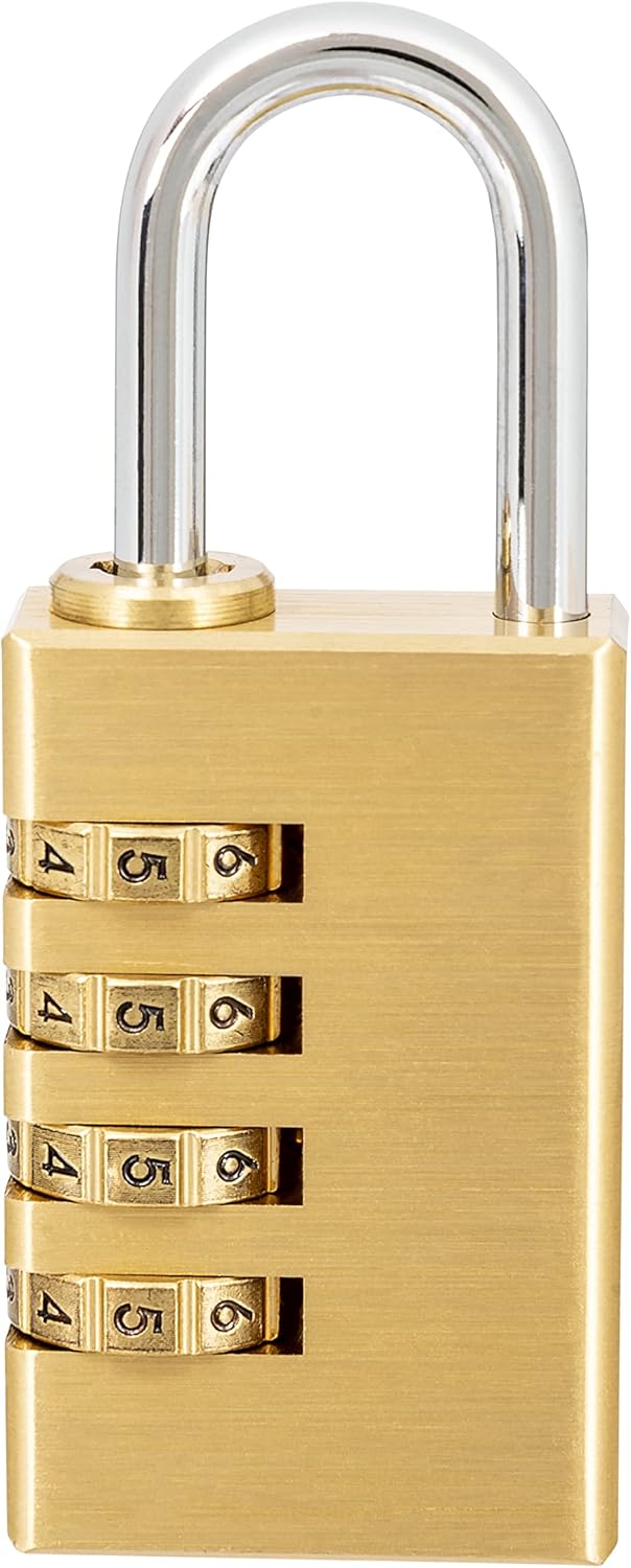 Brinks Resettable Combination Discus Padlock Set - Stainless Steel & Solid Brass, 80mm & 30mm, Chrome Plated