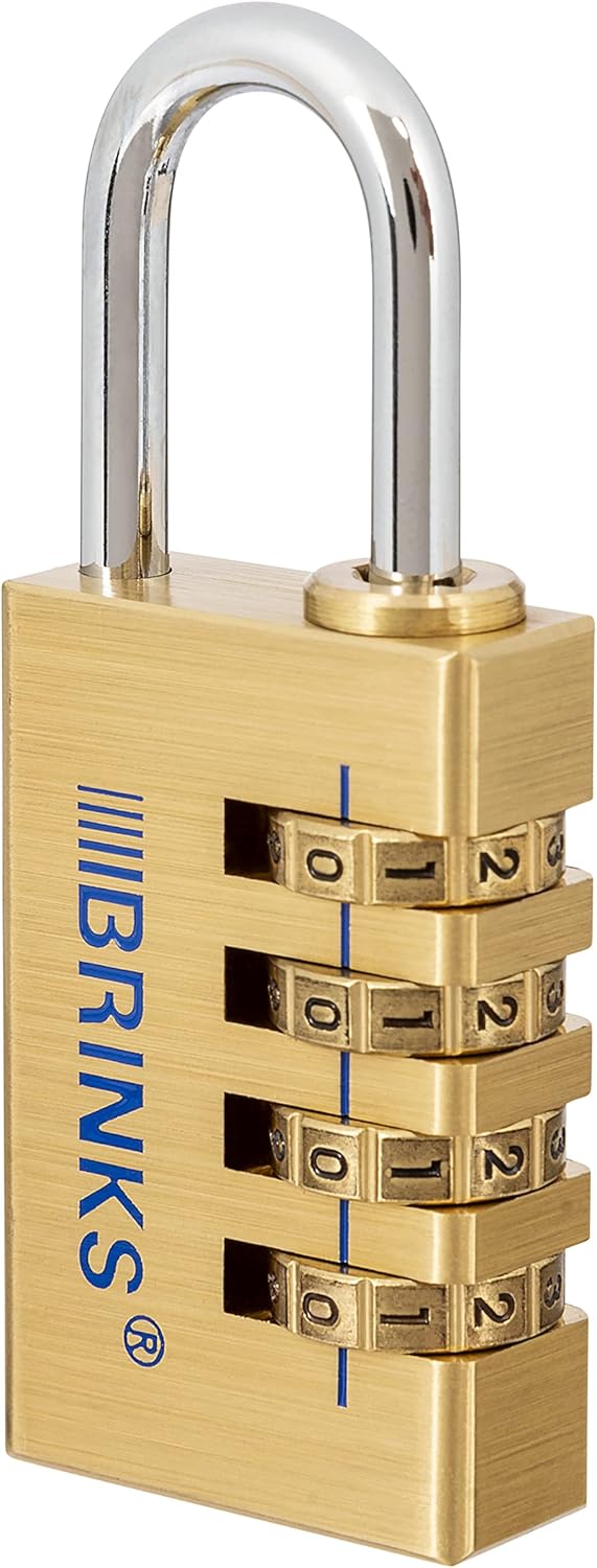 Brinks Resettable Combination Discus Padlock Set - Stainless Steel & Solid Brass, 80mm & 30mm, Chrome Plated