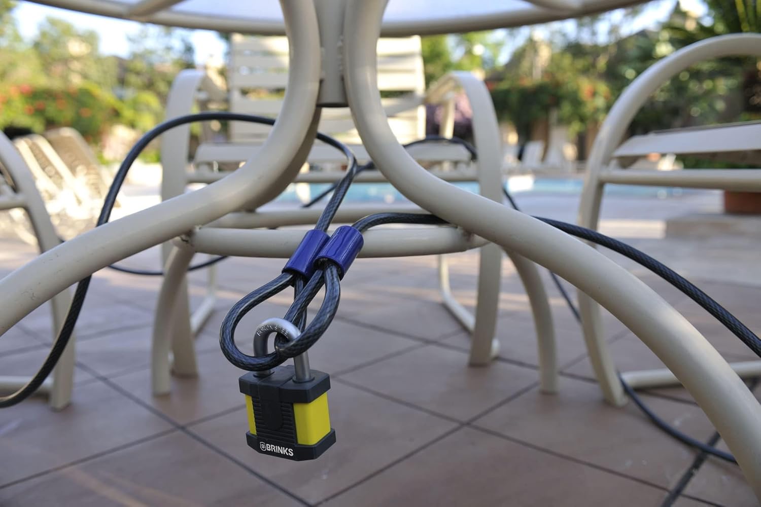 BRINKS Security Bundle: Heavy Duty 50mm Dial Combination Padlock & 15 ft Flexible Steel Loop Cable - Outdoor Use