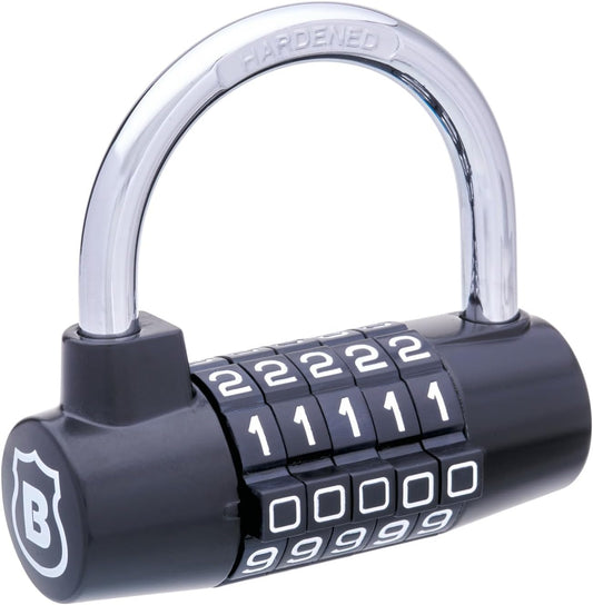Brinks Small U-Bar Padlock with 2-7/8in Resettable Combination - Secure Your Belongings - WildKart