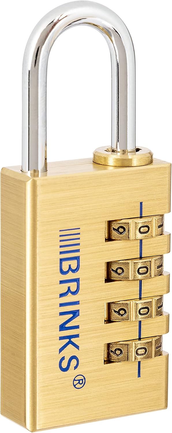 BRINKS Solid Brass Resettable Padlock - 30mm Chrome Plated, Hardened Steel Shackle - WildKart