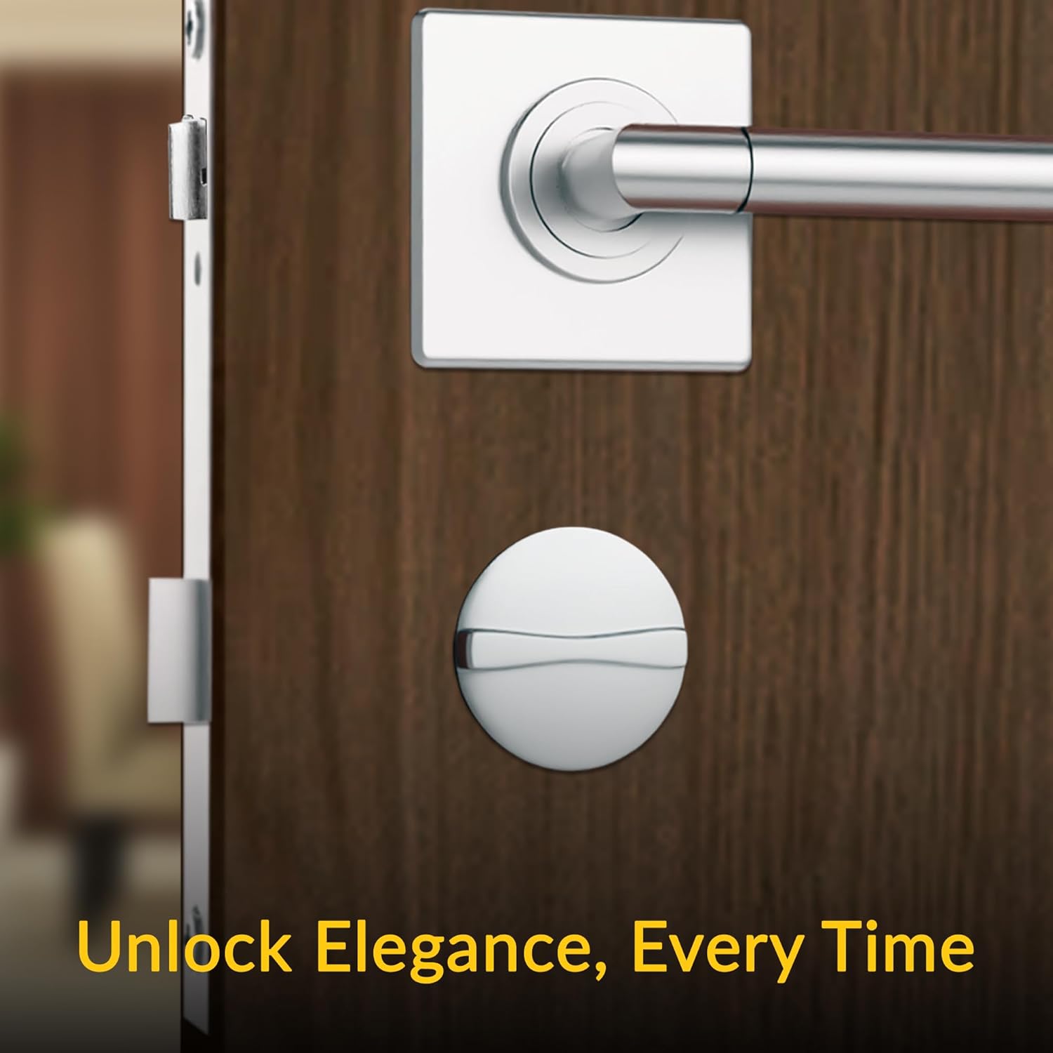 Brixwell 91-130 Concealed Latch Cover and Knob - Chrome Finish for Enhanced Security and Style on 1" Steel Doors