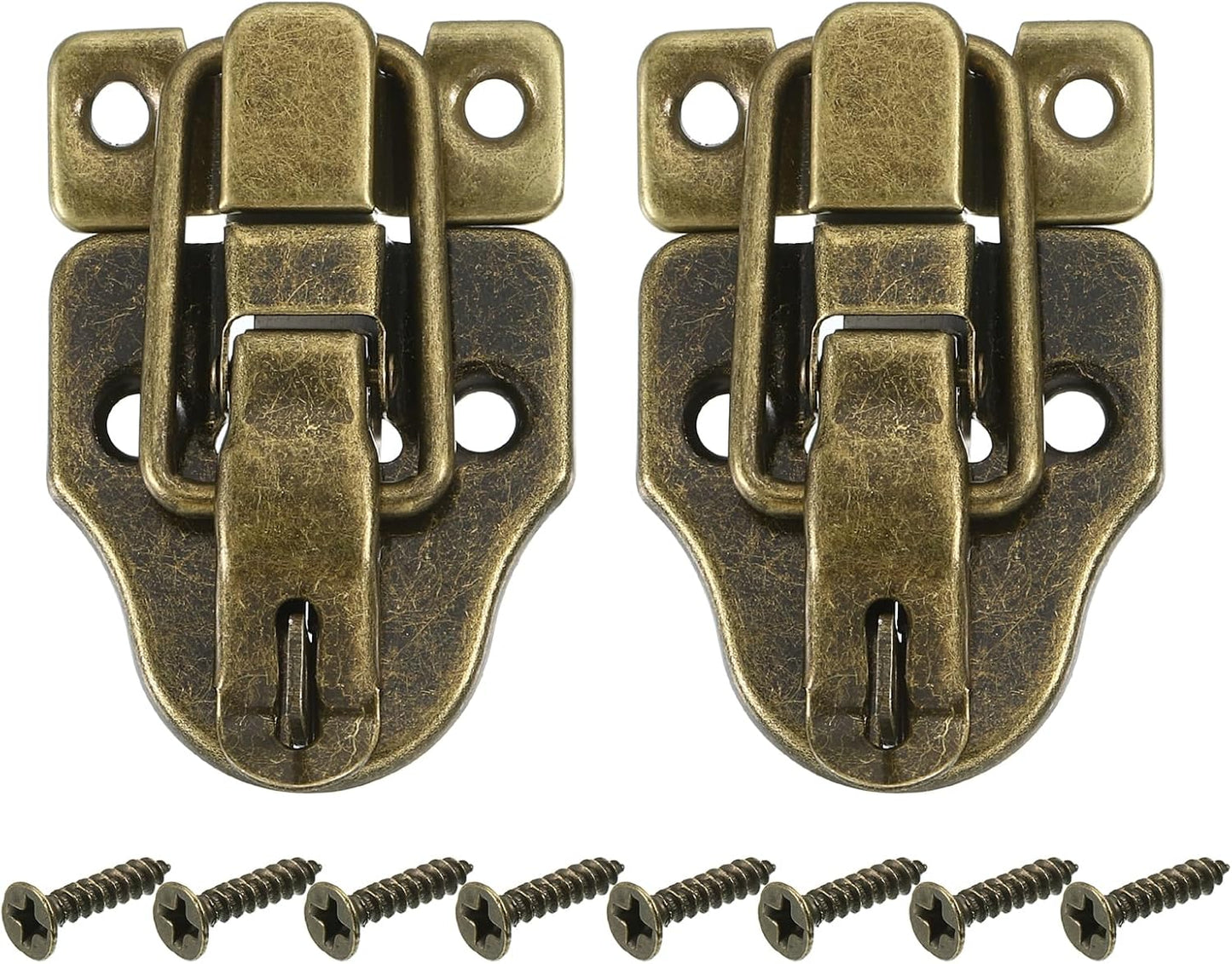 Bronze Duck-Billed Toggle Hasp Latch Set for Jewelry Box and Wooden Case - 2Pcs with Padlock Hole