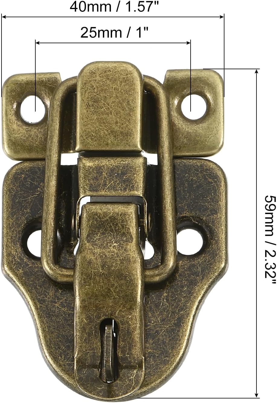 Bronze Duck-Billed Toggle Hasp Latch Set for Jewelry Box and Wooden Case - 2Pcs with Padlock Hole