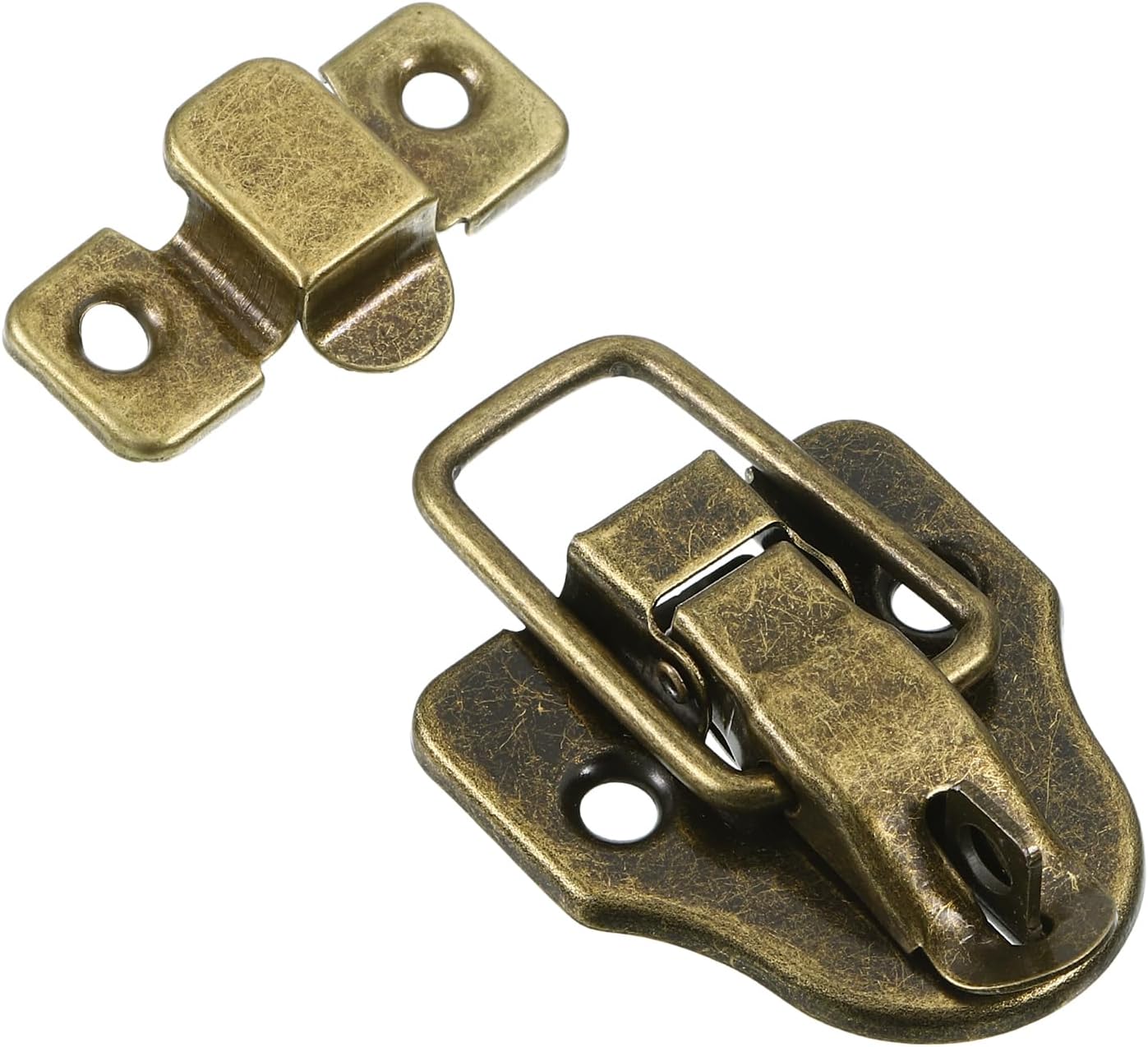 Bronze Duck-Billed Toggle Hasp Latch Set for Jewelry Box and Wooden Case - 2Pcs with Padlock Hole