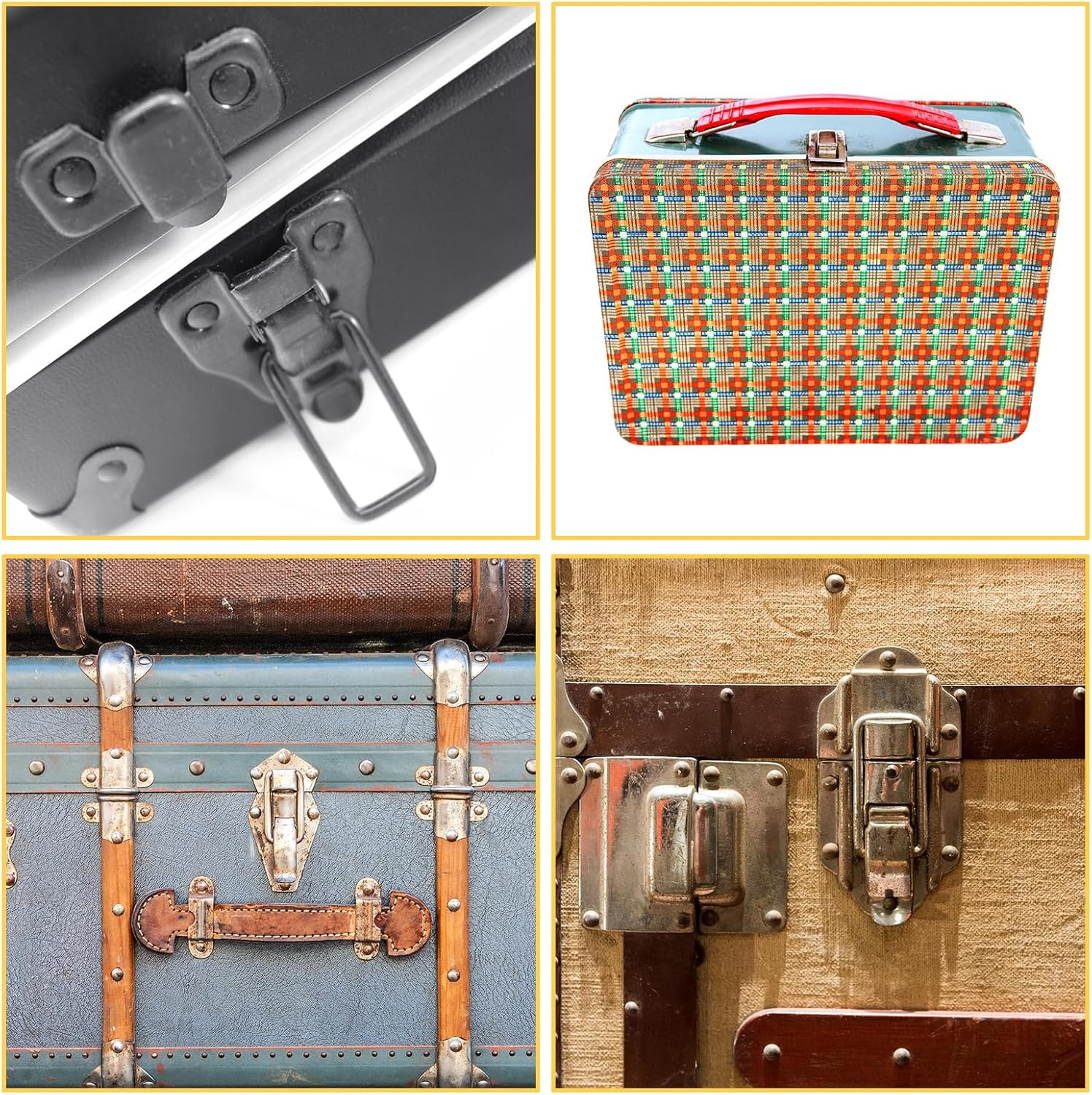 Bronze Duck-Billed Toggle Hasp Latch Set for Jewelry Box and Wooden Case - 2Pcs with Padlock Hole