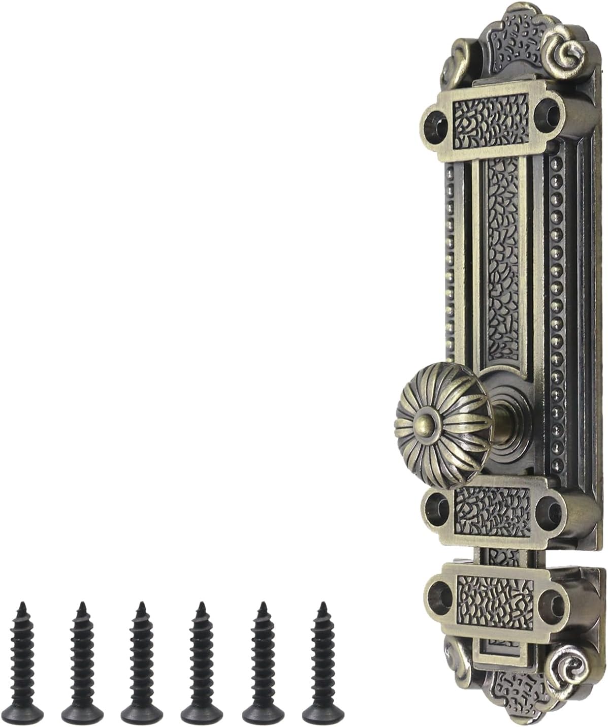 Bronze Sliding Door Bolt Lock Latch with Mounting Screws - 5 Inch Length - Antique Gate Security for Doors and Windows