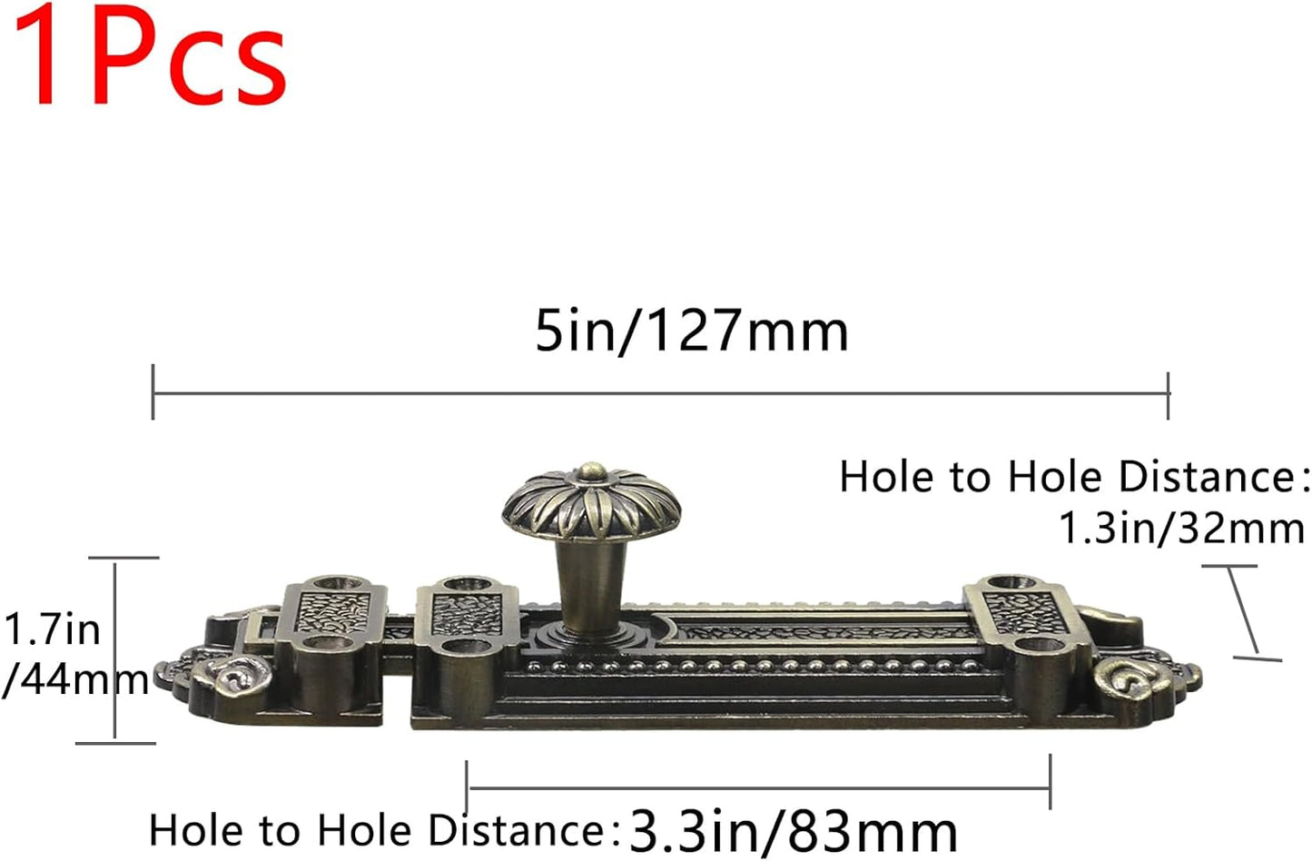 Bronze Sliding Door Bolt Lock Latch with Mounting Screws - 5 Inch Length - Antique Gate Security for Doors and Windows
