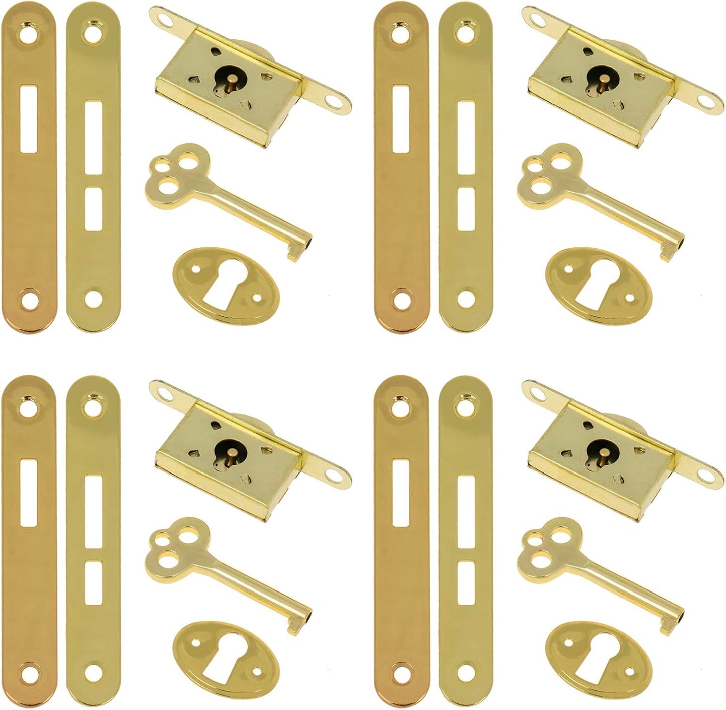 Bronze Small Mortise Cabinet Drawer Lock Set with Old Style Assembly for Convex Surfaces