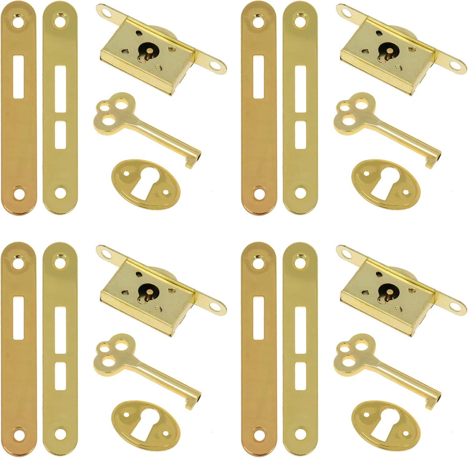 Bronze Small Mortise Cabinet Drawer Lock Set with Old Style Assembly for Convex Surfaces